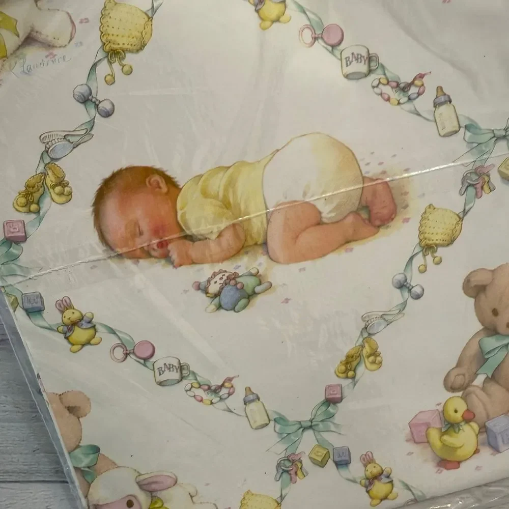 American greetings vintage baby wrapping paper‎ sheets